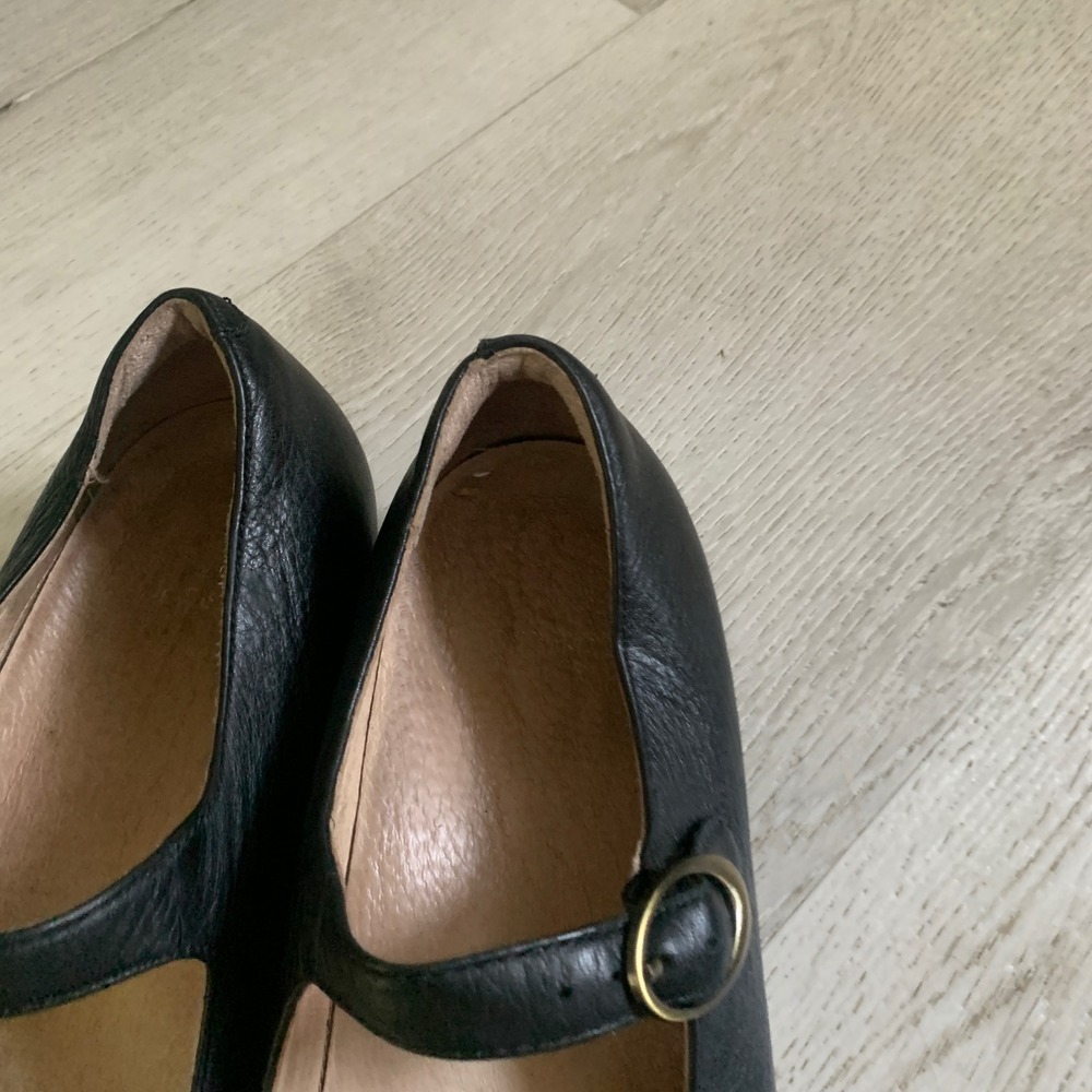 Dansko Black Leather Mary Jane Flats Buckle Strap Shoes 40 - Picture 3 of 9
